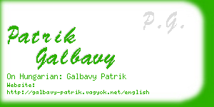 patrik galbavy business card